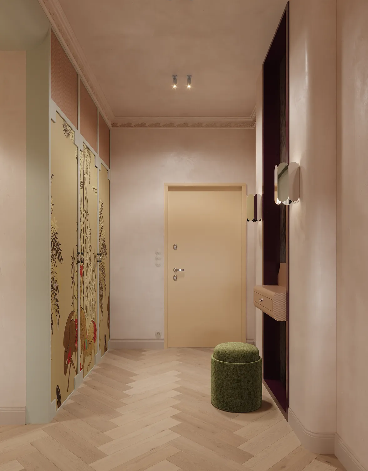 Korytarz w projekcie Cavallia, projekt wnętrza prywatnego - NAM STUDIO