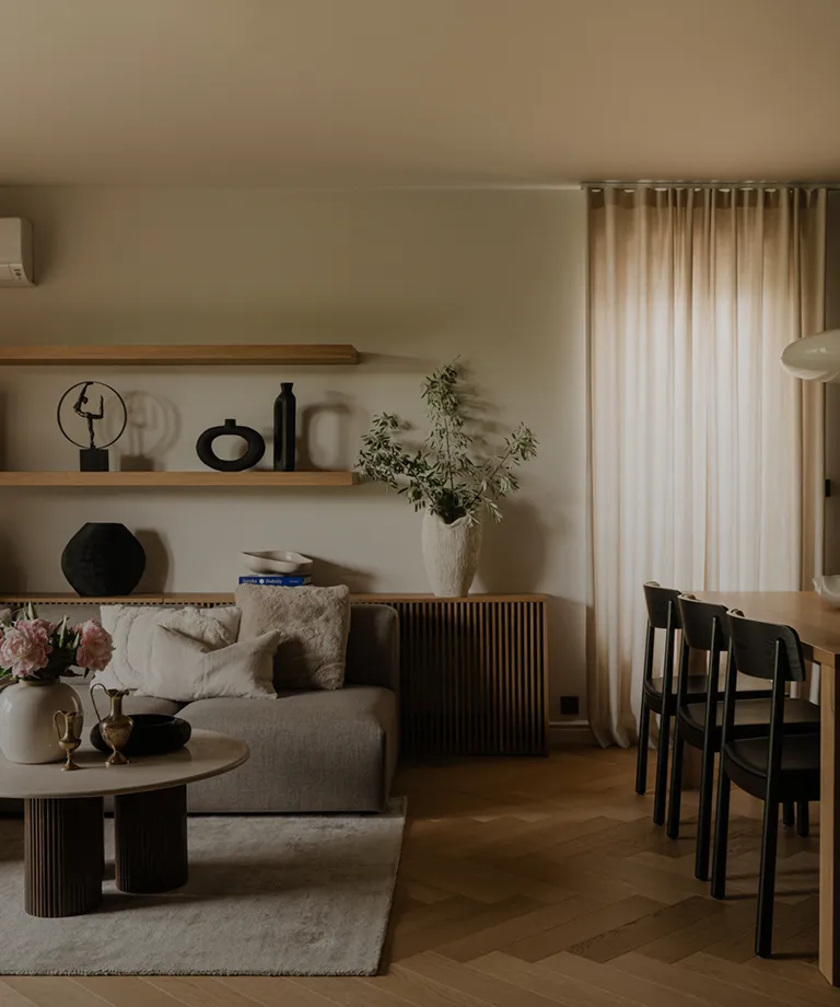 Salon w projekcie VILDA PARK- projekt wnętrza prywatnego, NAM STUDIO