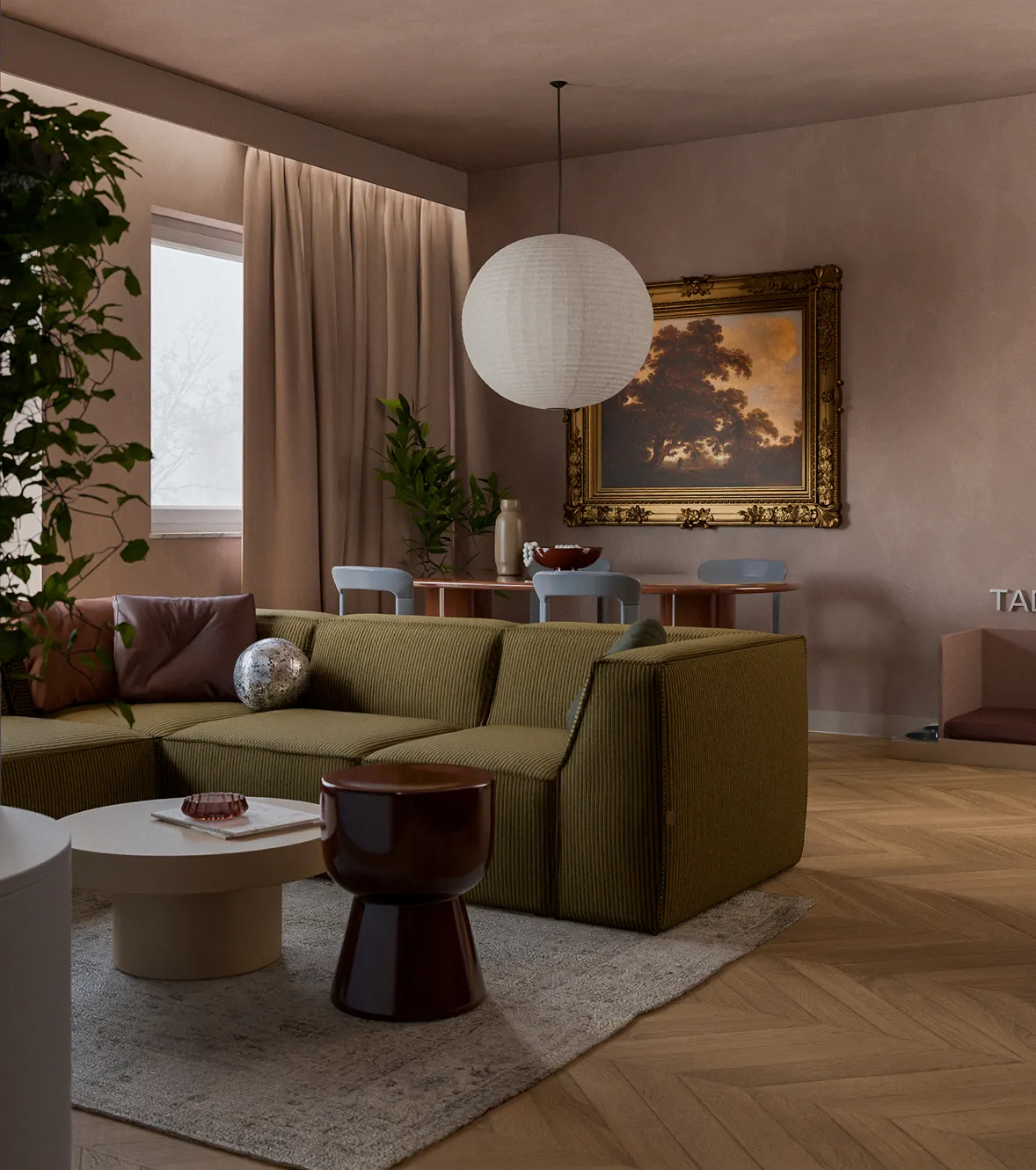 Salon w mieszkaniu Ostoja Przylesie - NAM STUDIO
