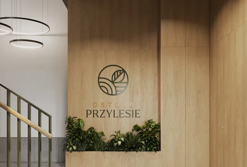 Klatka schodowa w projekcie Ostoja Przylesie - projekt wnętrza deweloperskiego, NAM STUDIO